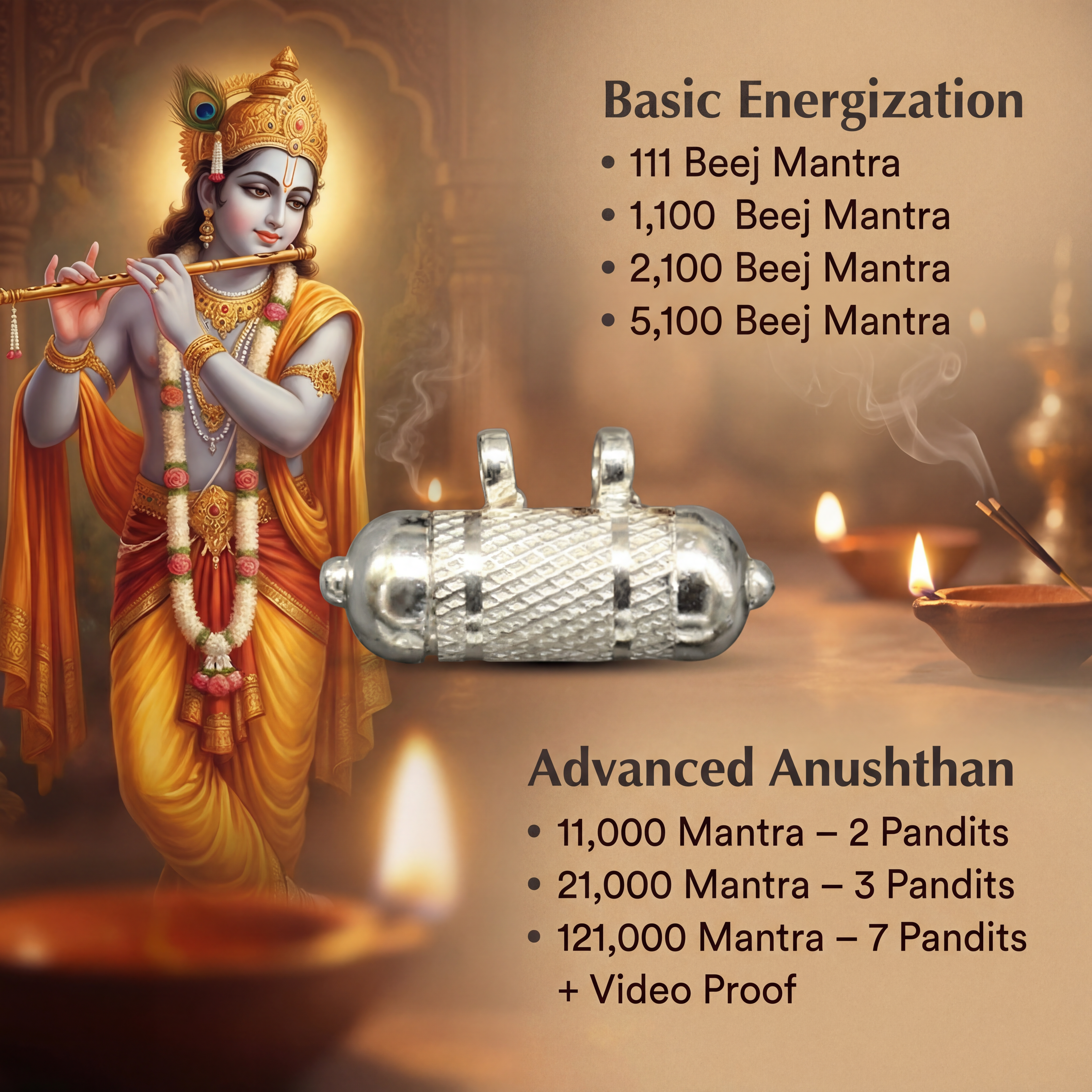 Shri Gopal Kavach Amulet – Vedic Protection Pendant, Custom Mantra Energization 2